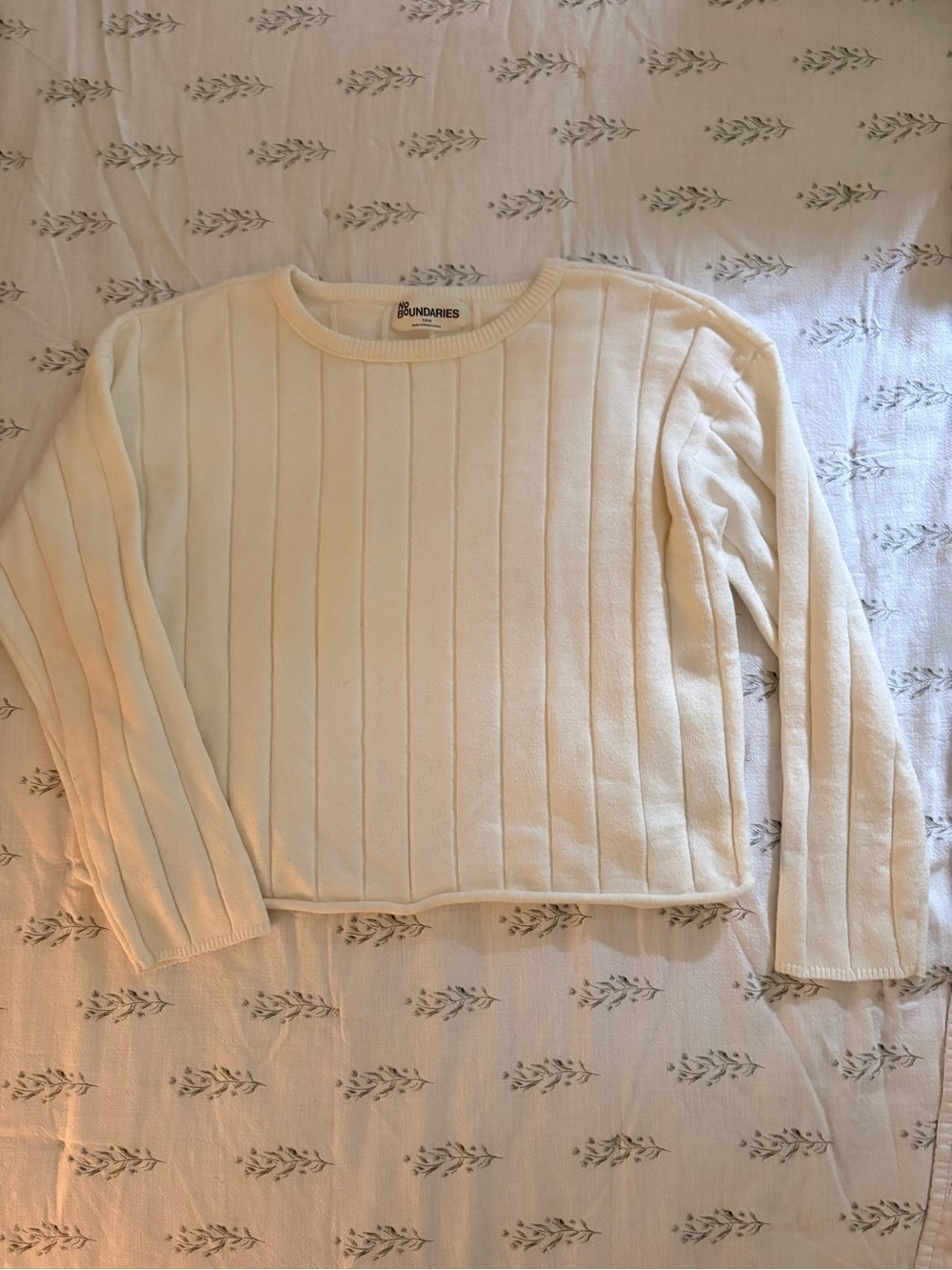 Cream Ribbed Soft Knit Pullover